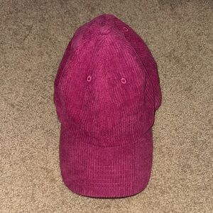 Anthropologie Pink Corduroy Baseball Cap